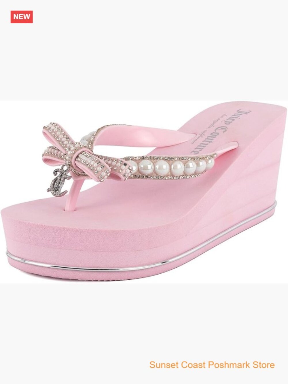 Pink Wedge Platform Flip Flops Beach Sandals Thong Slide 3 Inch Wedge